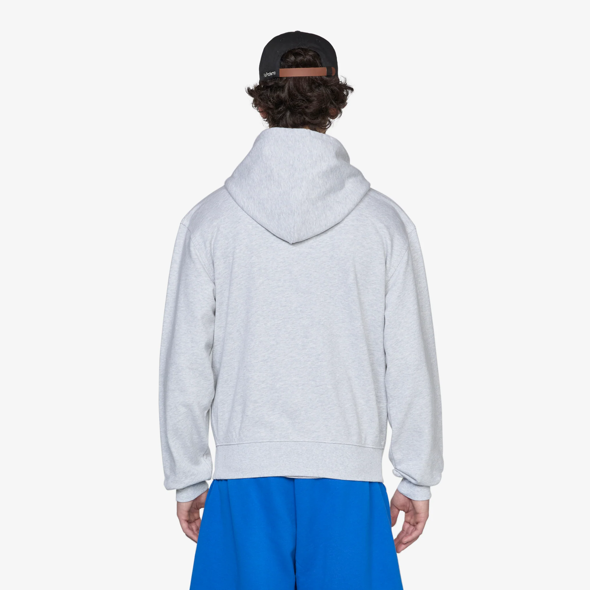 One Point Zip Hooded Sweatshirt Heather Ash - Image 5