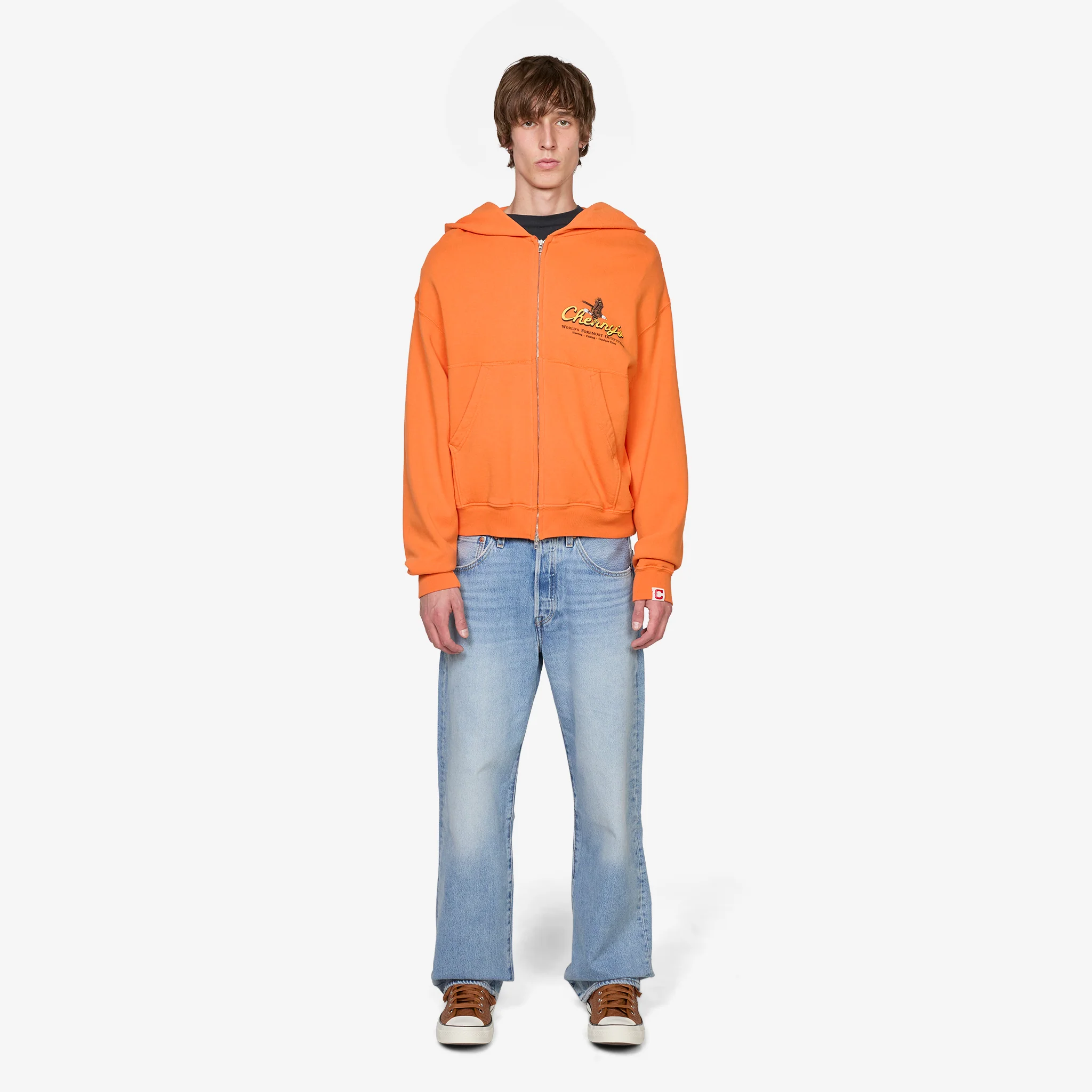 Outfitter Zip Up Hoodie Orange - Image 5