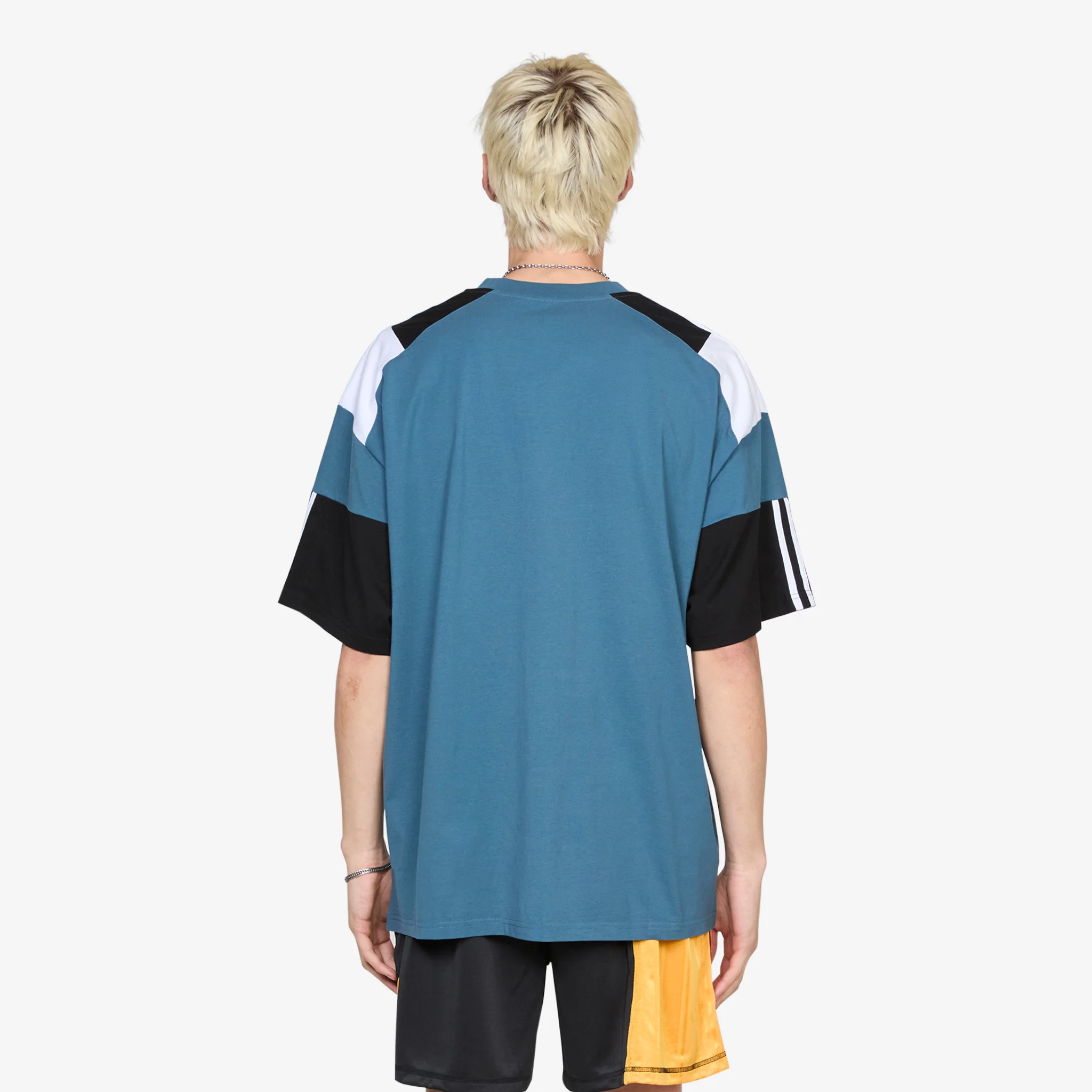 Oversized Panelled T-Shirt Agean Blue - Image 2