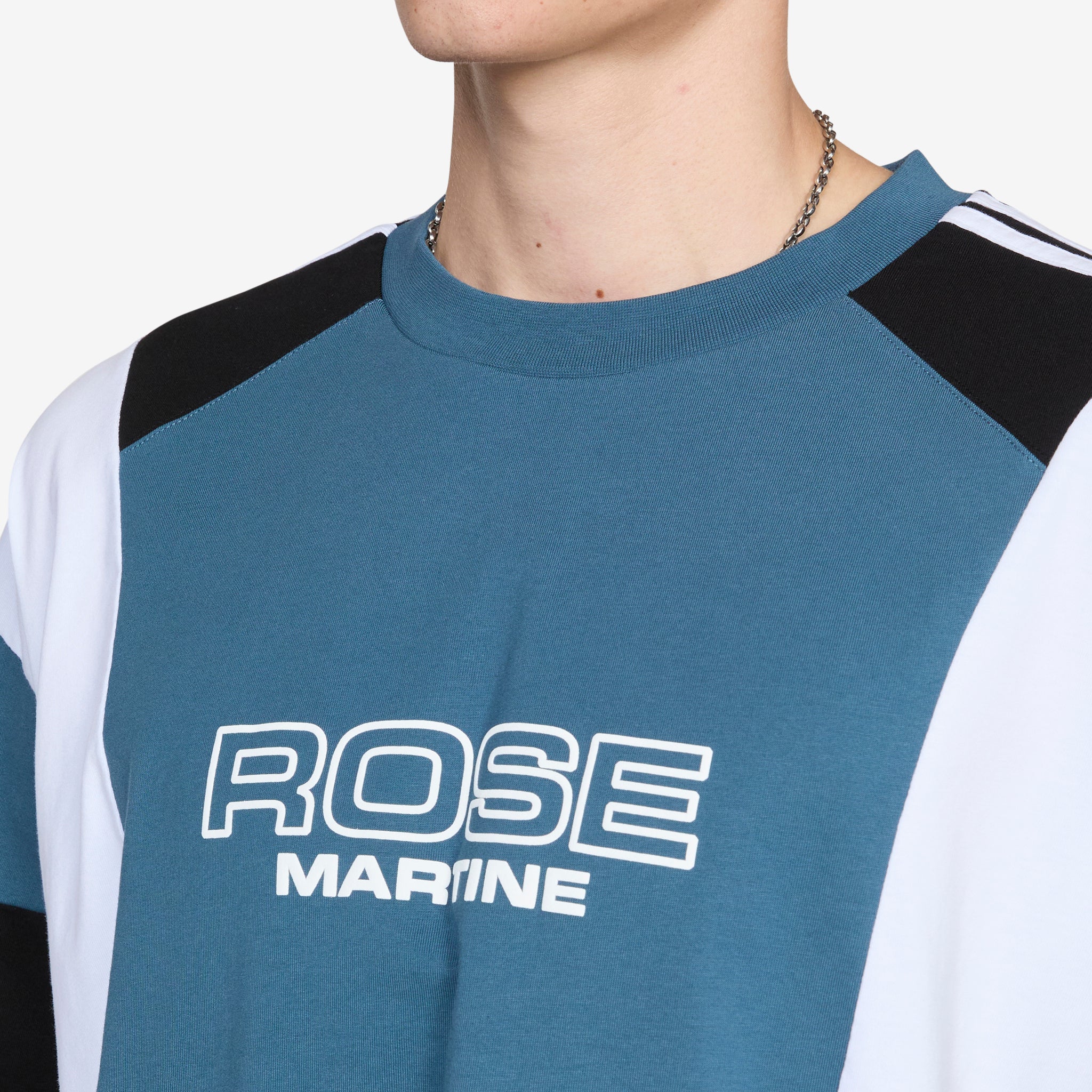 Oversized Panelled T-Shirt Agean Blue - Image 3