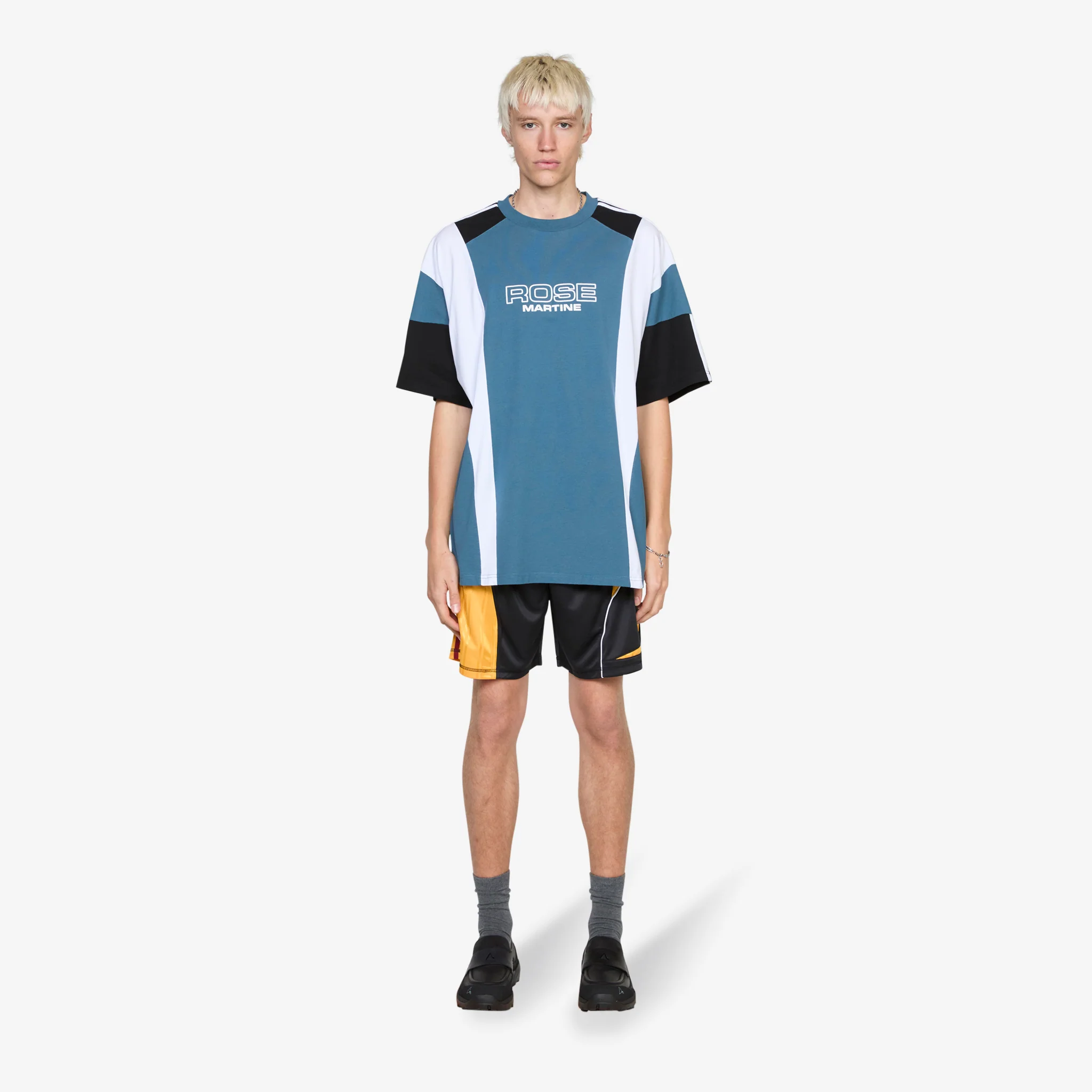 Oversized Panelled T-Shirt Agean Blue - Image 4