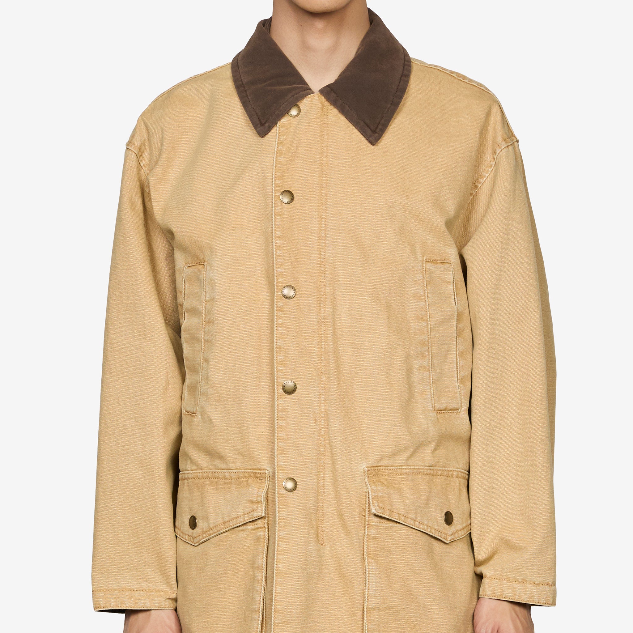 Padding Duck Crushed Long Coat Beige - Image 5