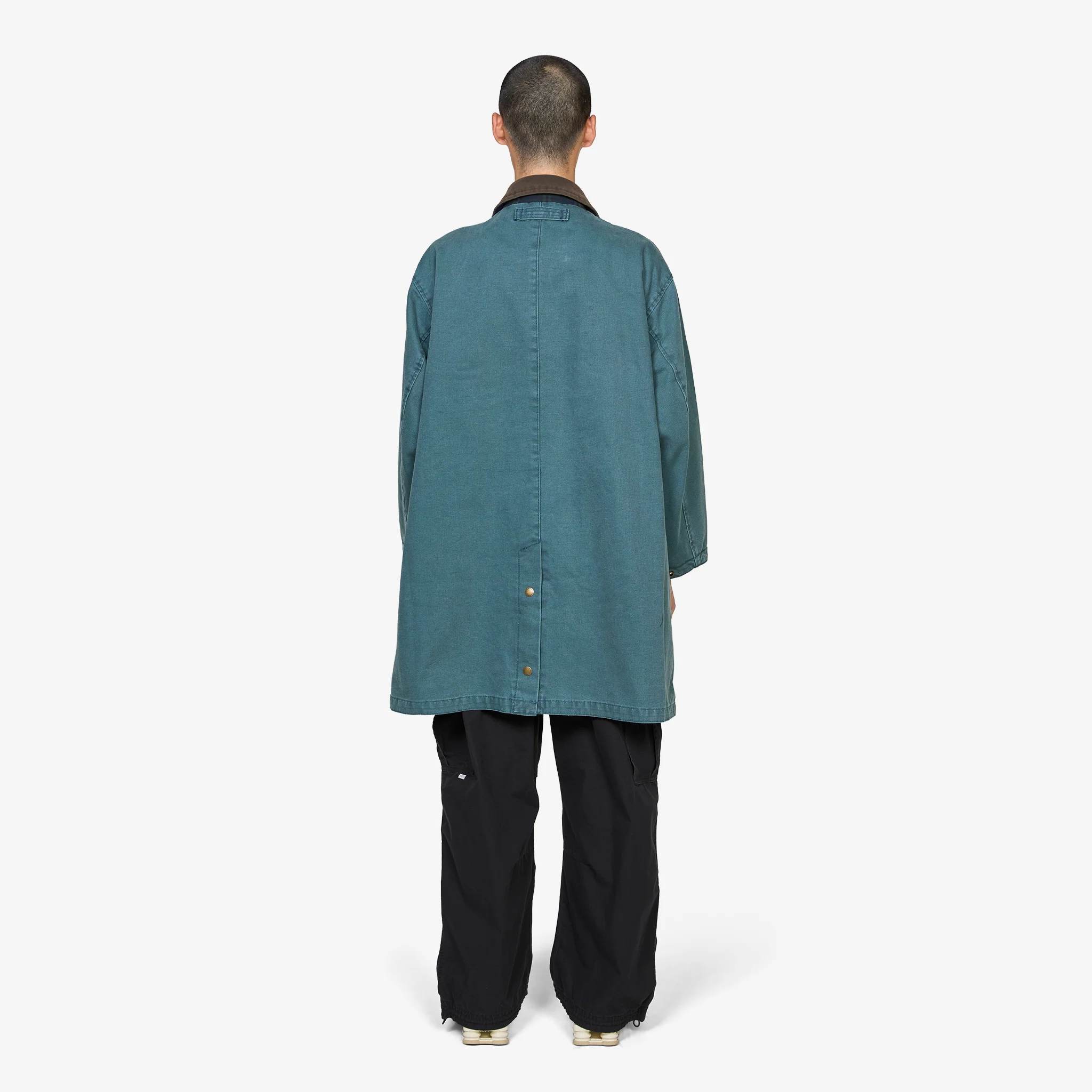 Padding Duck Crushed Long Coat Olive - Image 4