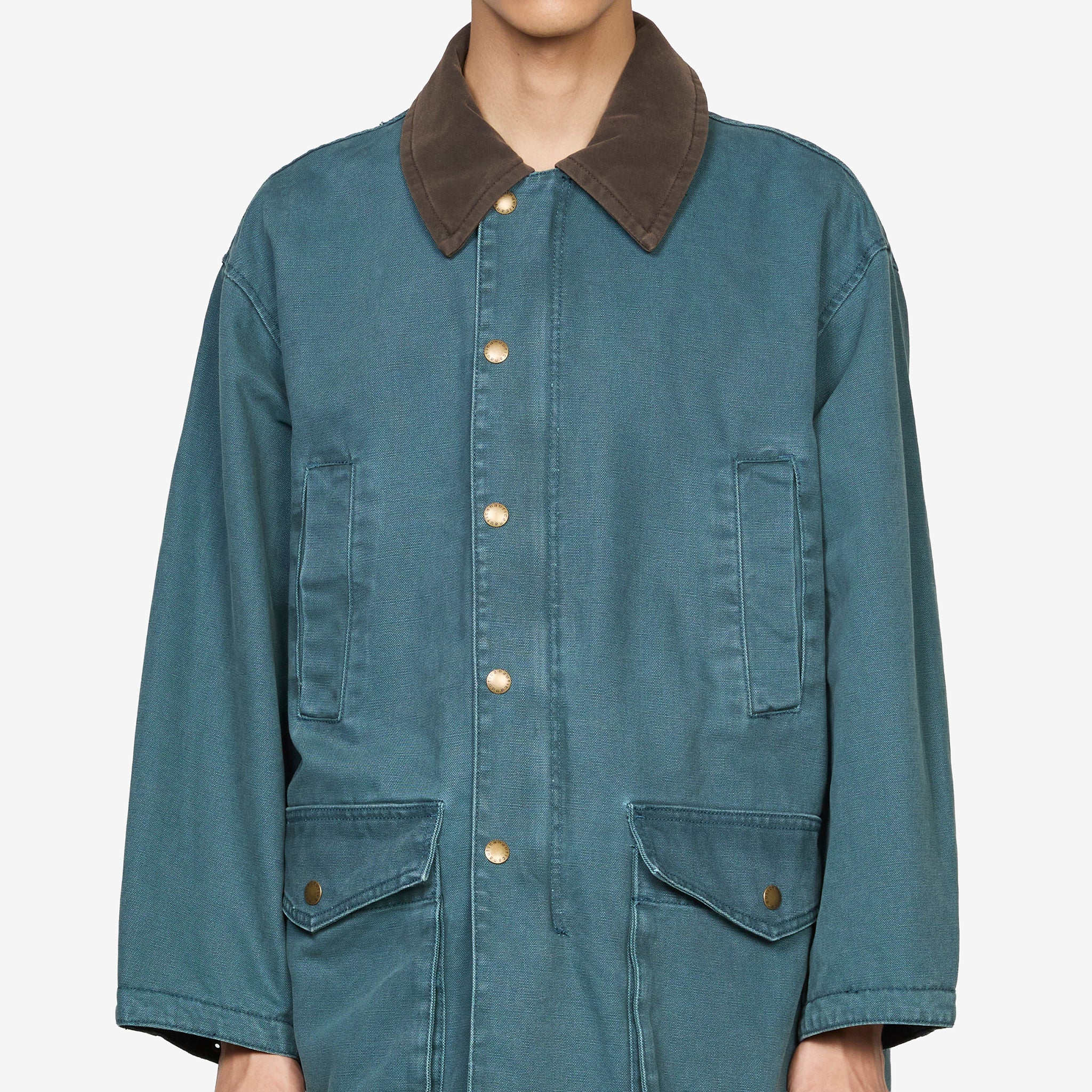 Padding Duck Crushed Long Coat Olive - Image 5