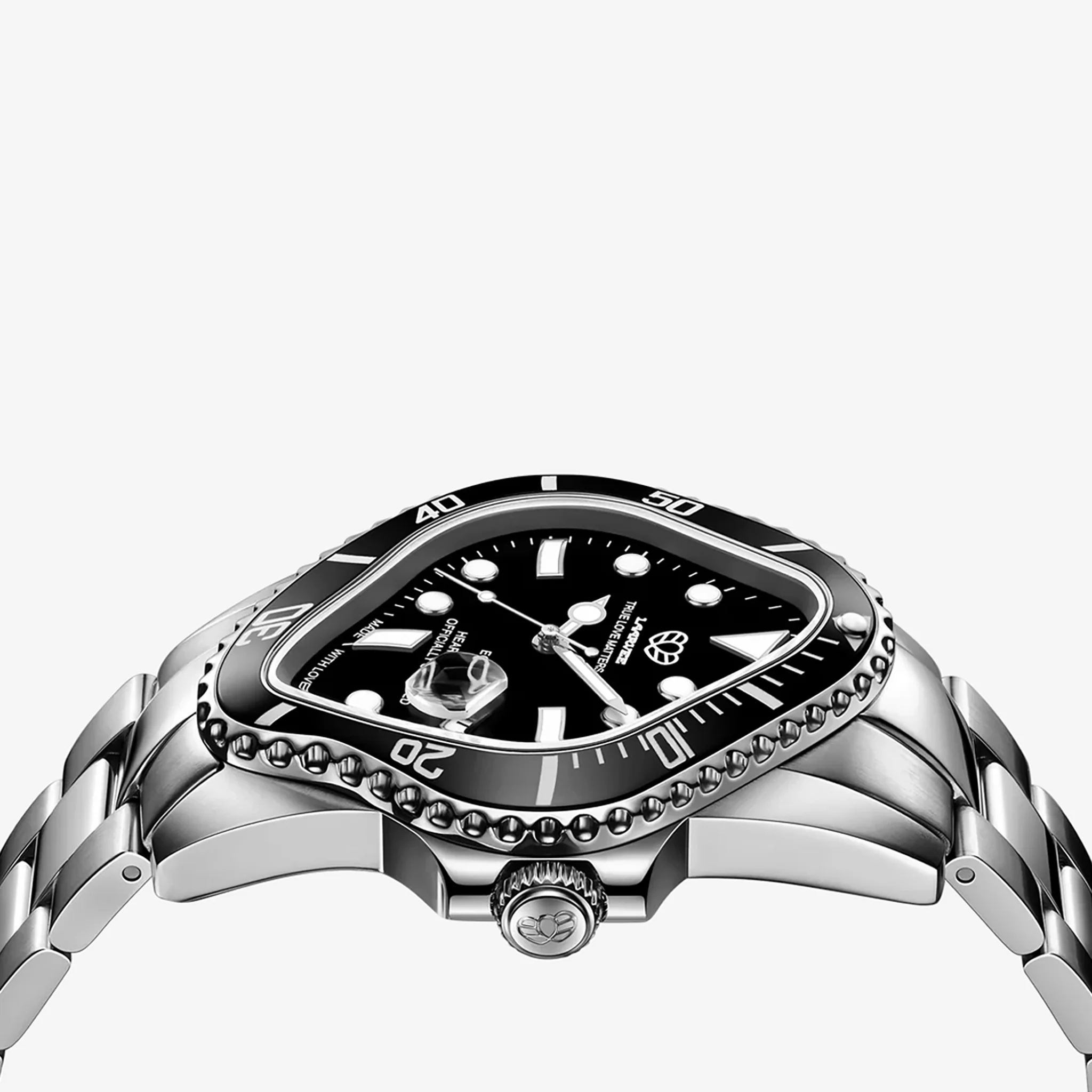 PEA001 Silver Precision Steel | Black Bezel | Black Dial 40mm - Image 2