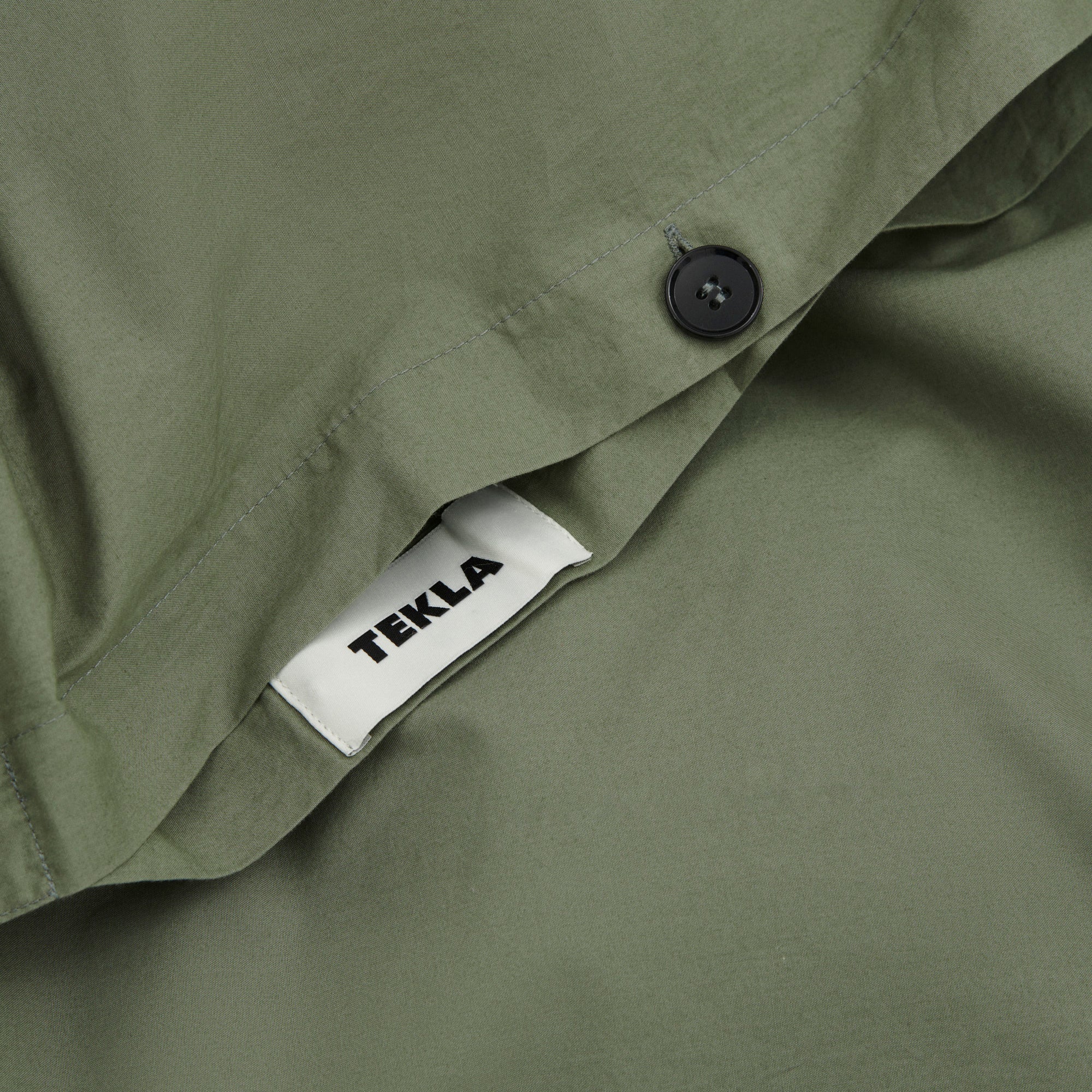 Percale Duvet Cover Olive Green - Image 3