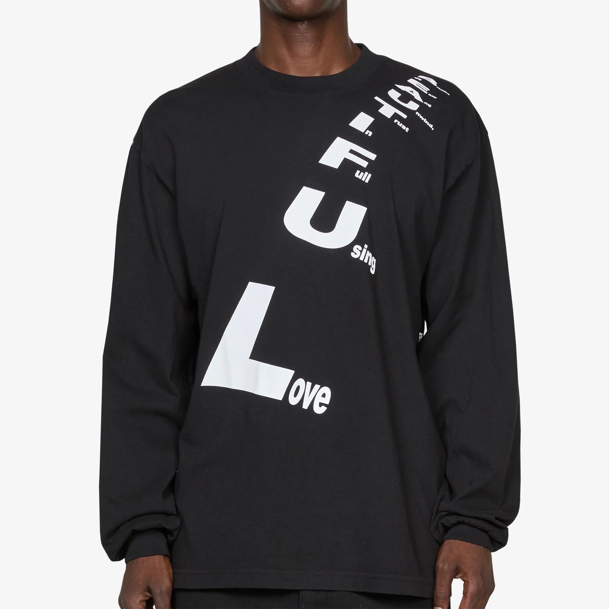 Poem Longsleeve T-Shirt Black - Image 3