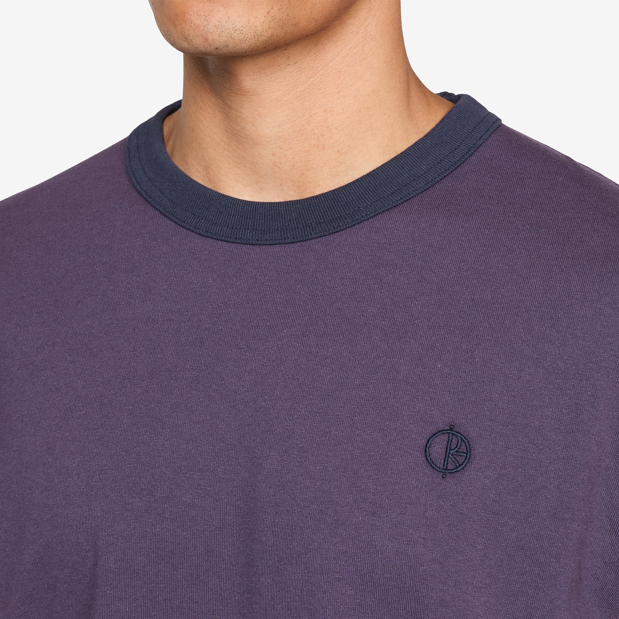 Ringer T-Shirt Dark Violet | Navy - Image 2