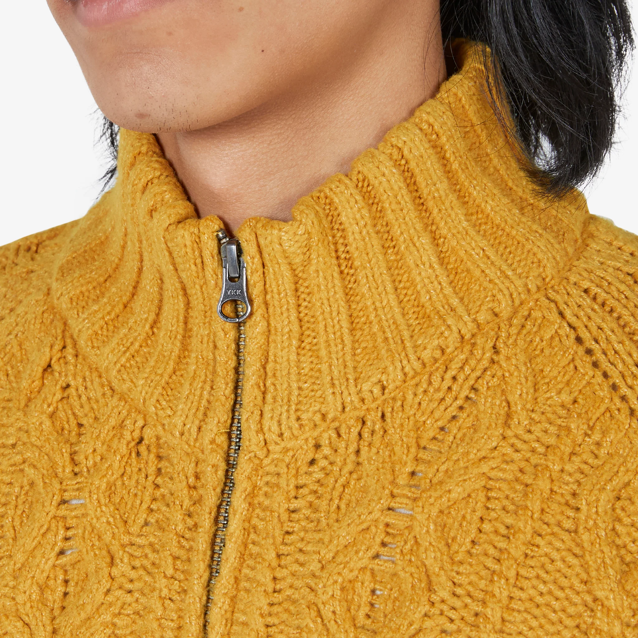 Santiago Fisherman Cardigan Mustard - Image 3