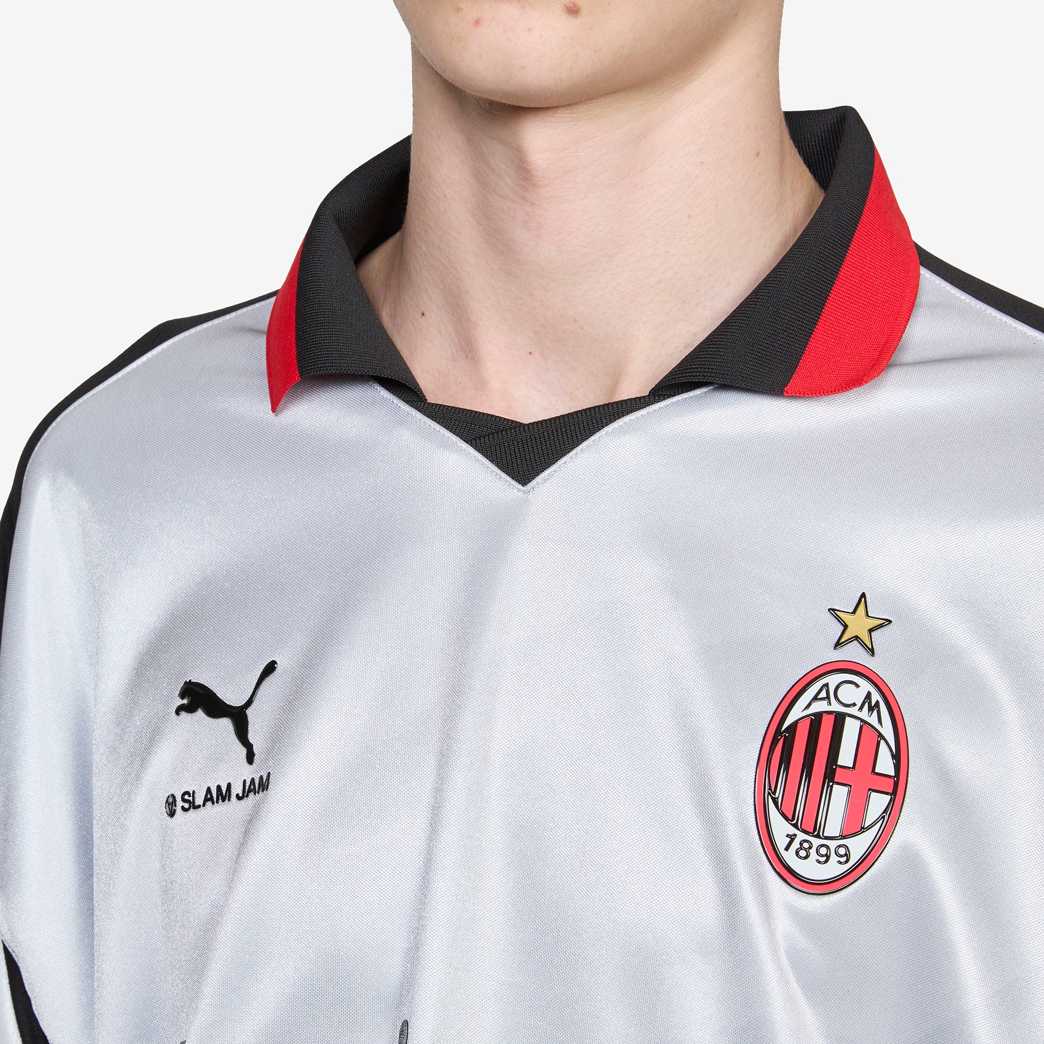 Slam Jam x AC Milan x Limited Edition Longsleeve Jersey Silver Mist | Vibrant Silver - Image 3