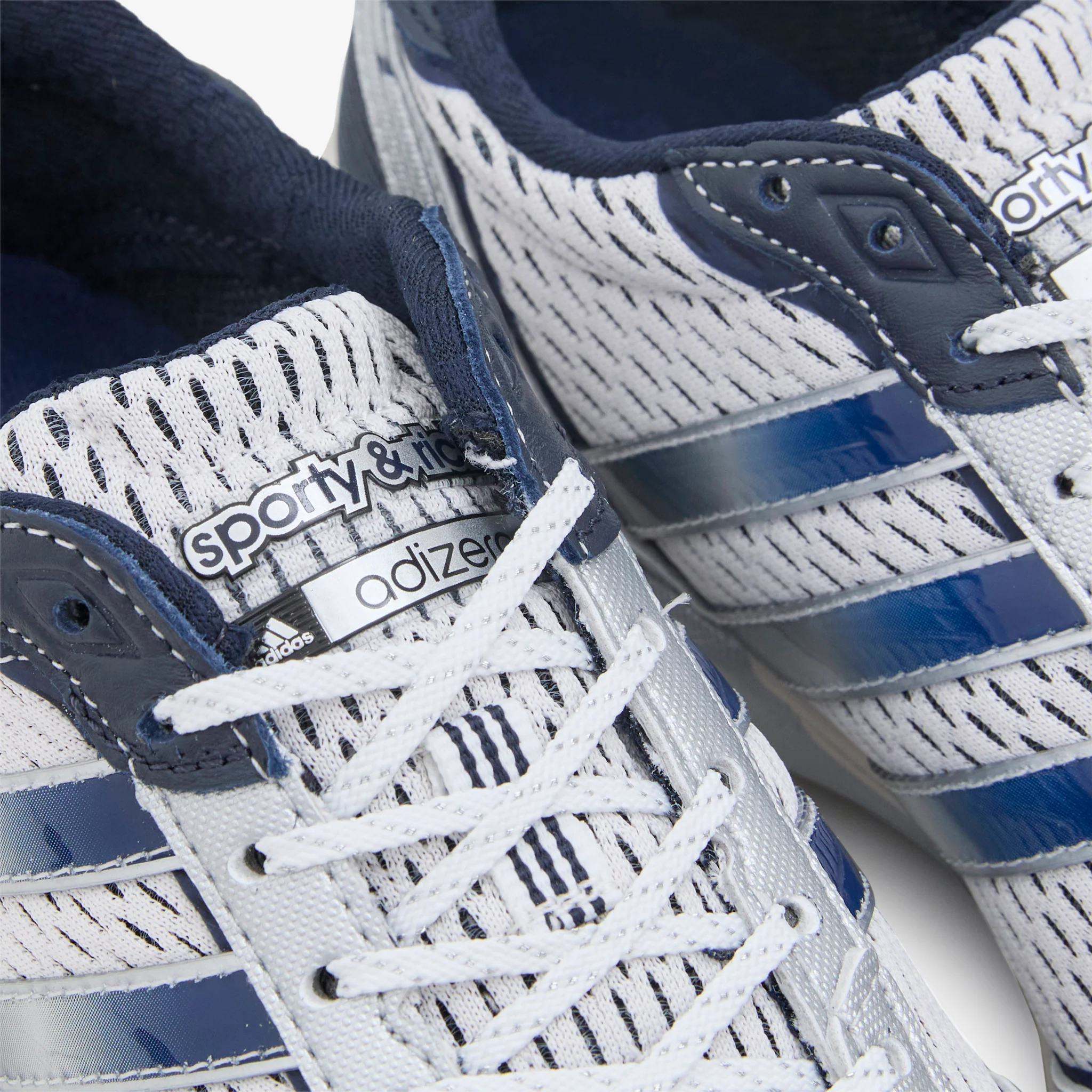 Sporty & Rich x Women's Adizero Adios Cloud White | Collegiate Navy | Cloud White - Image 4