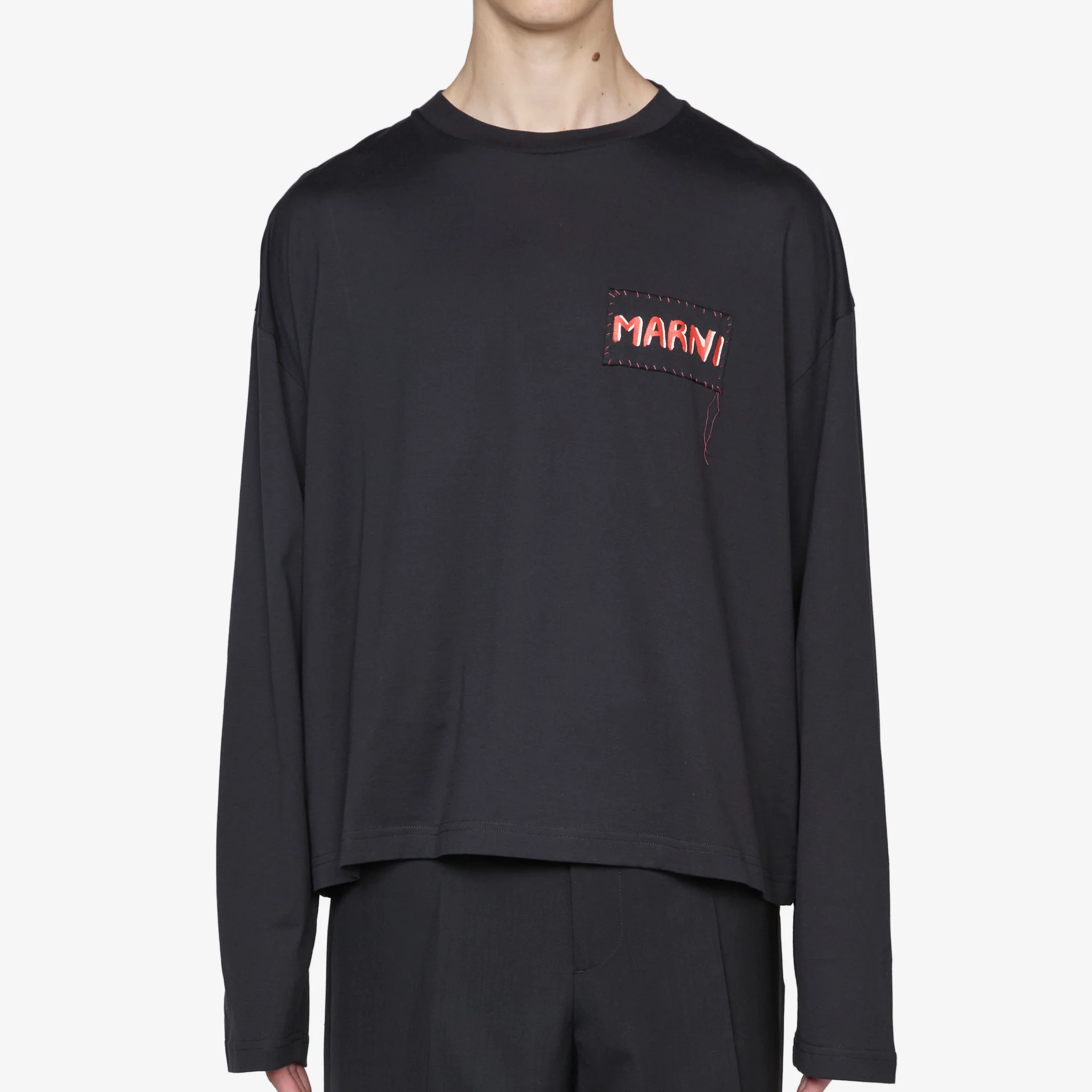 Stitch Logo Longsleeve T-Shirt Black - Image 5