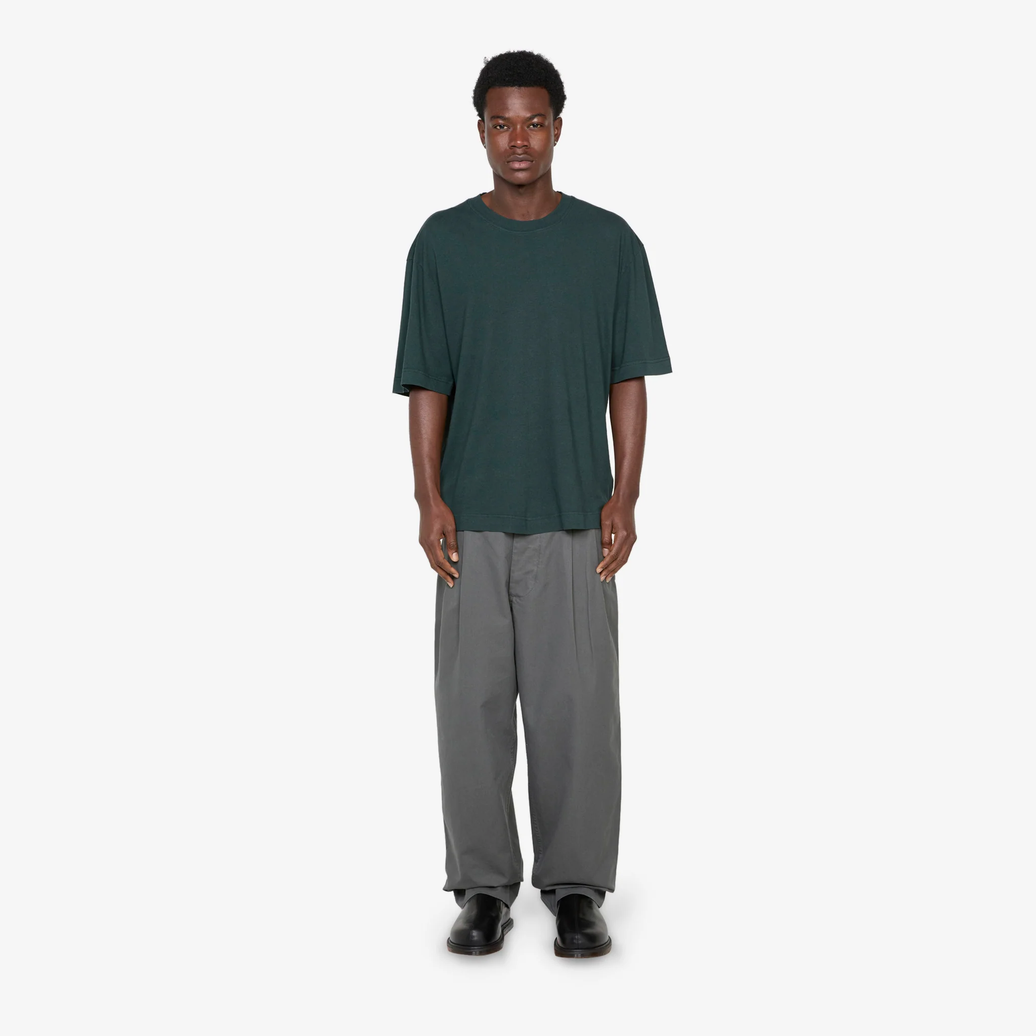 Stitch Pleat Trousers Charcoal - Image 4
