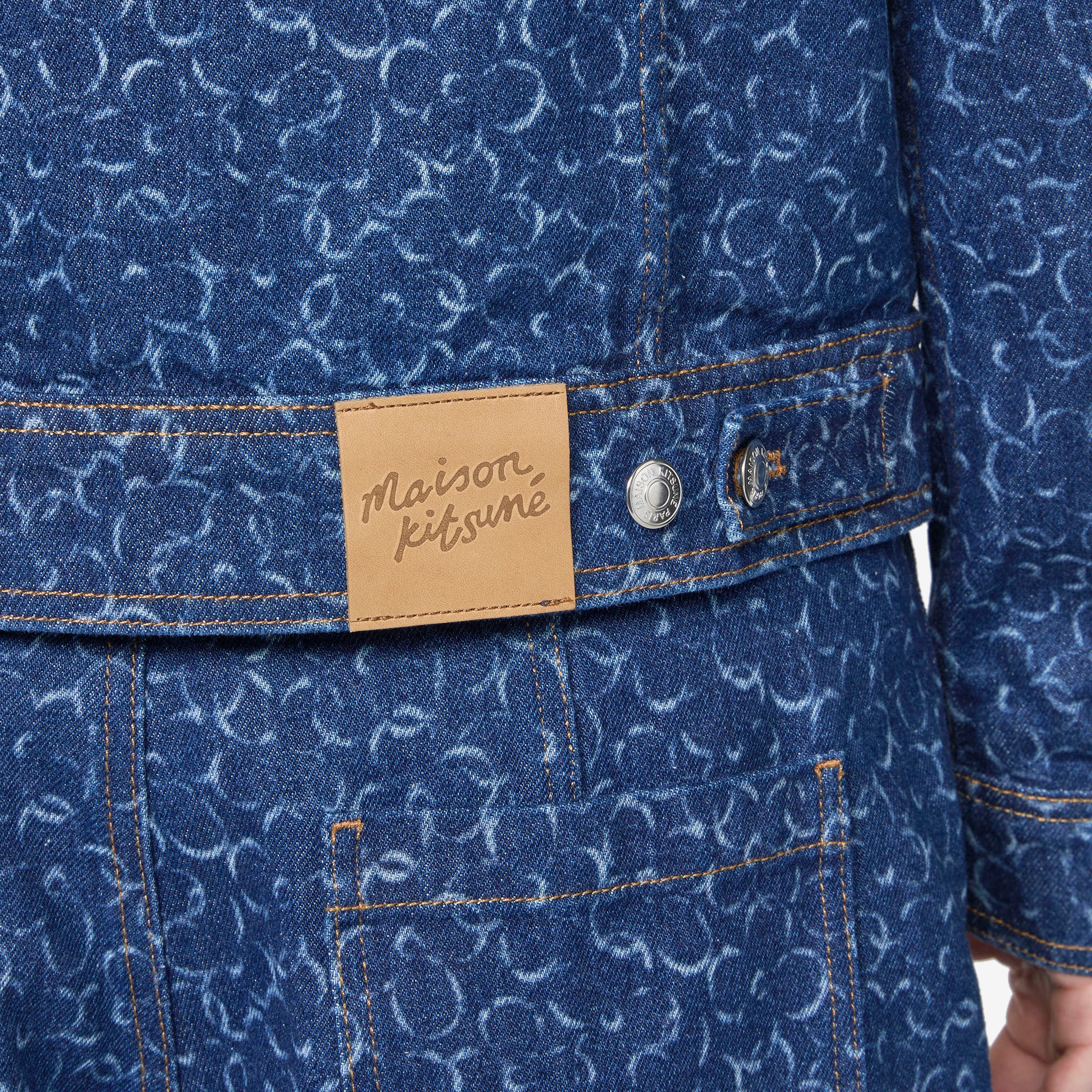 Straight Denim Jacket Laser Print - Image 4