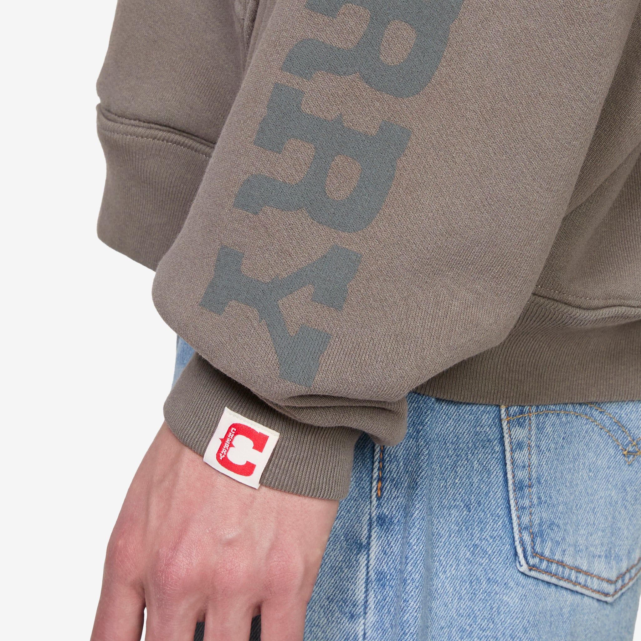 Sun Faded Patch Thermal Hoodie Steel - Image 3
