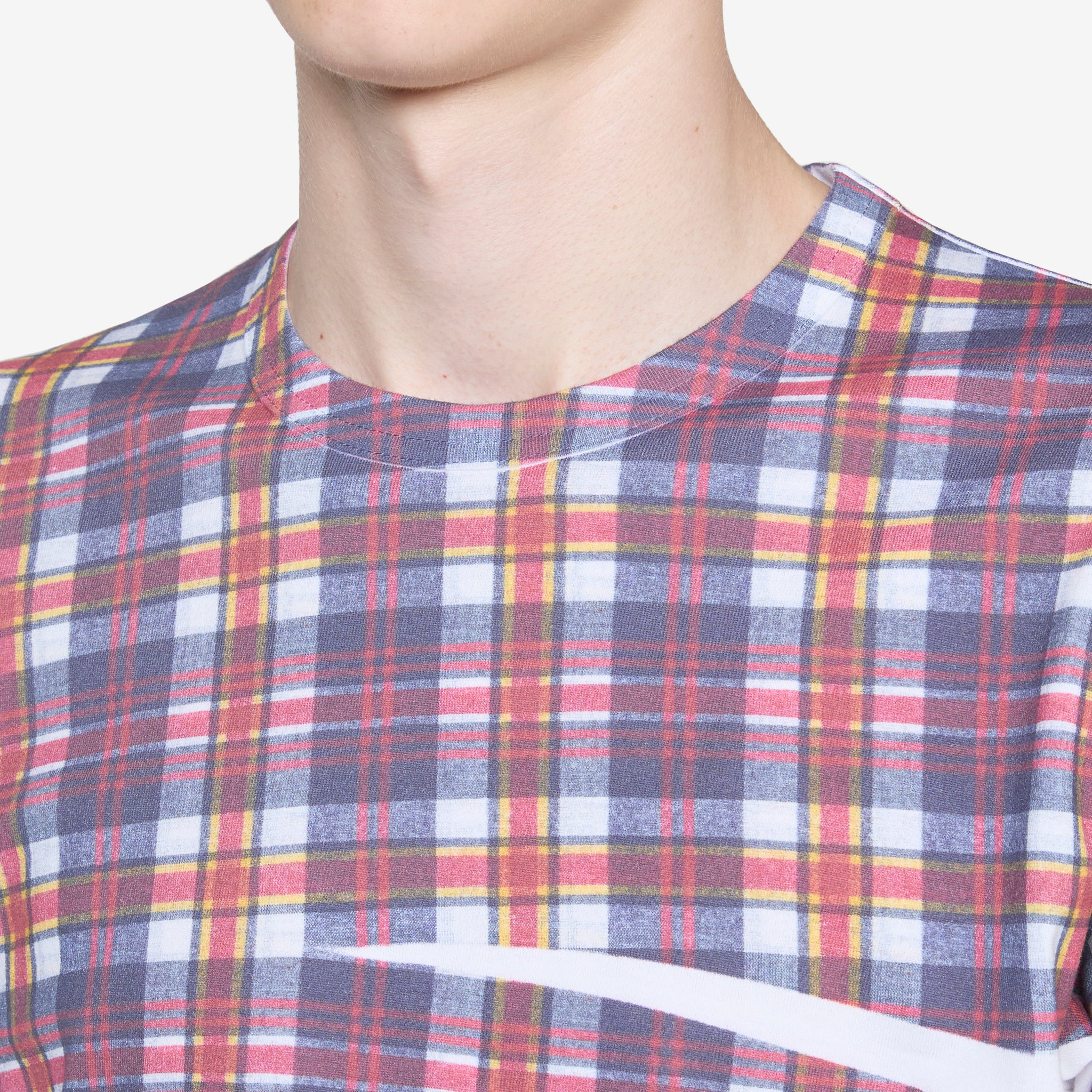 Tartan Overprint T-Shirt White | Check - Image 2
