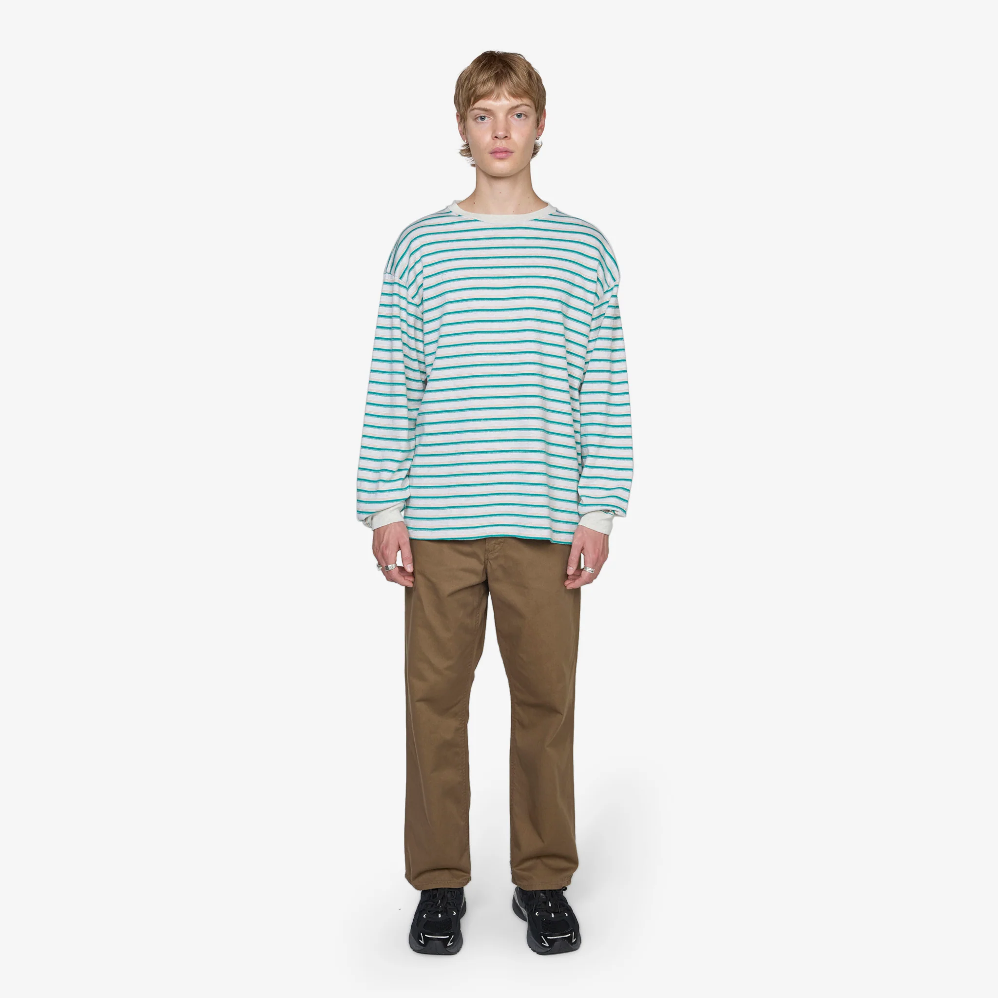 Tucker Stripe T-Shirt Oatmeal - Image 5