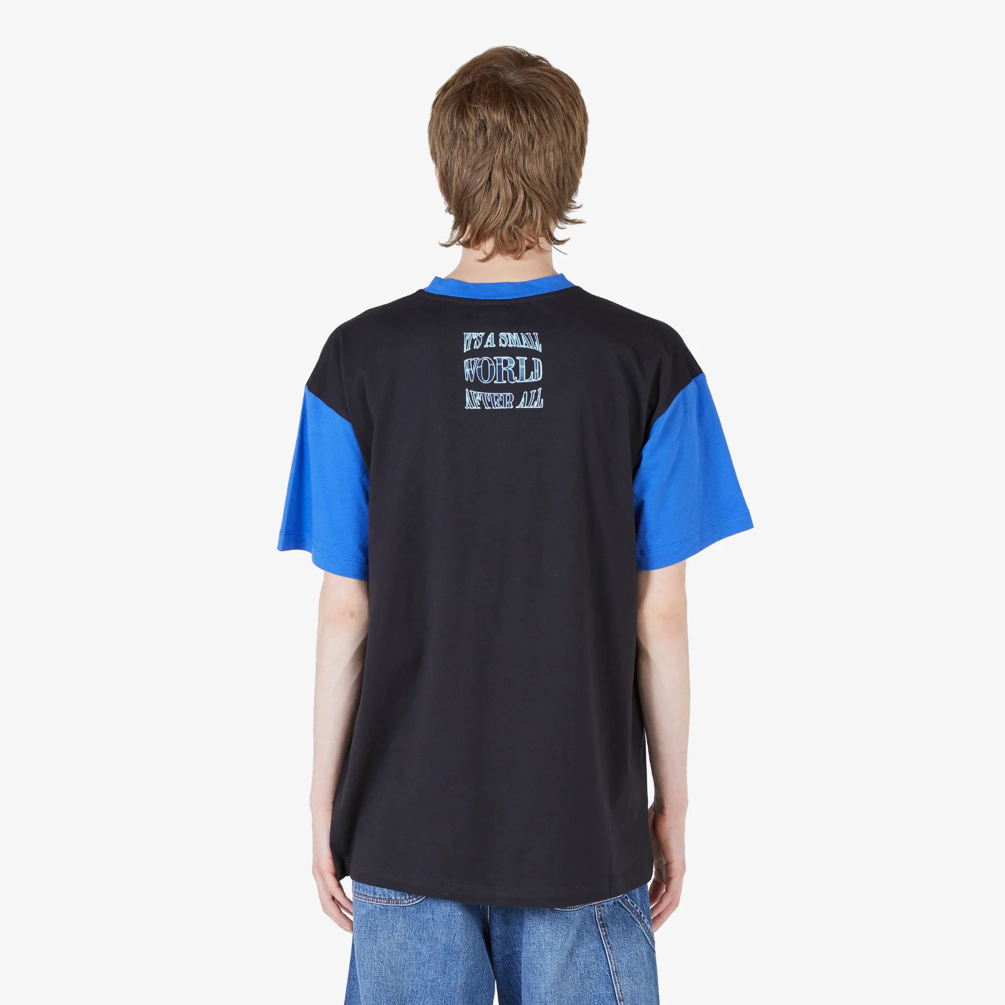 Unisex Small World Graphic T-Shirt Black - Image 3