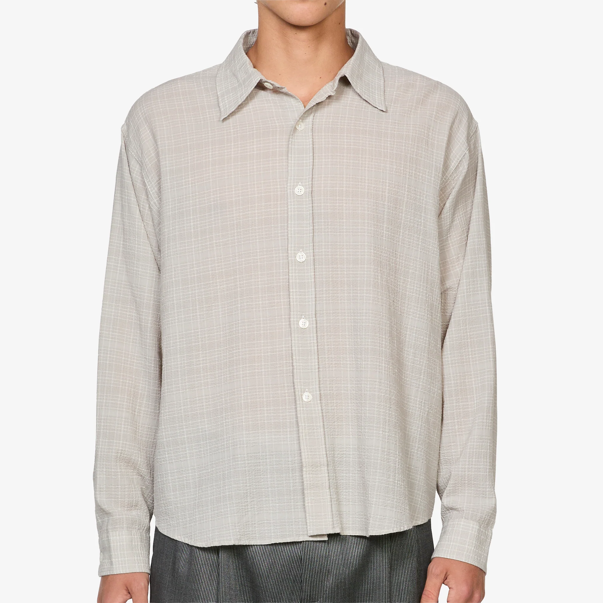 Vacation Shirt Chalk Seersucker Check - Image 5