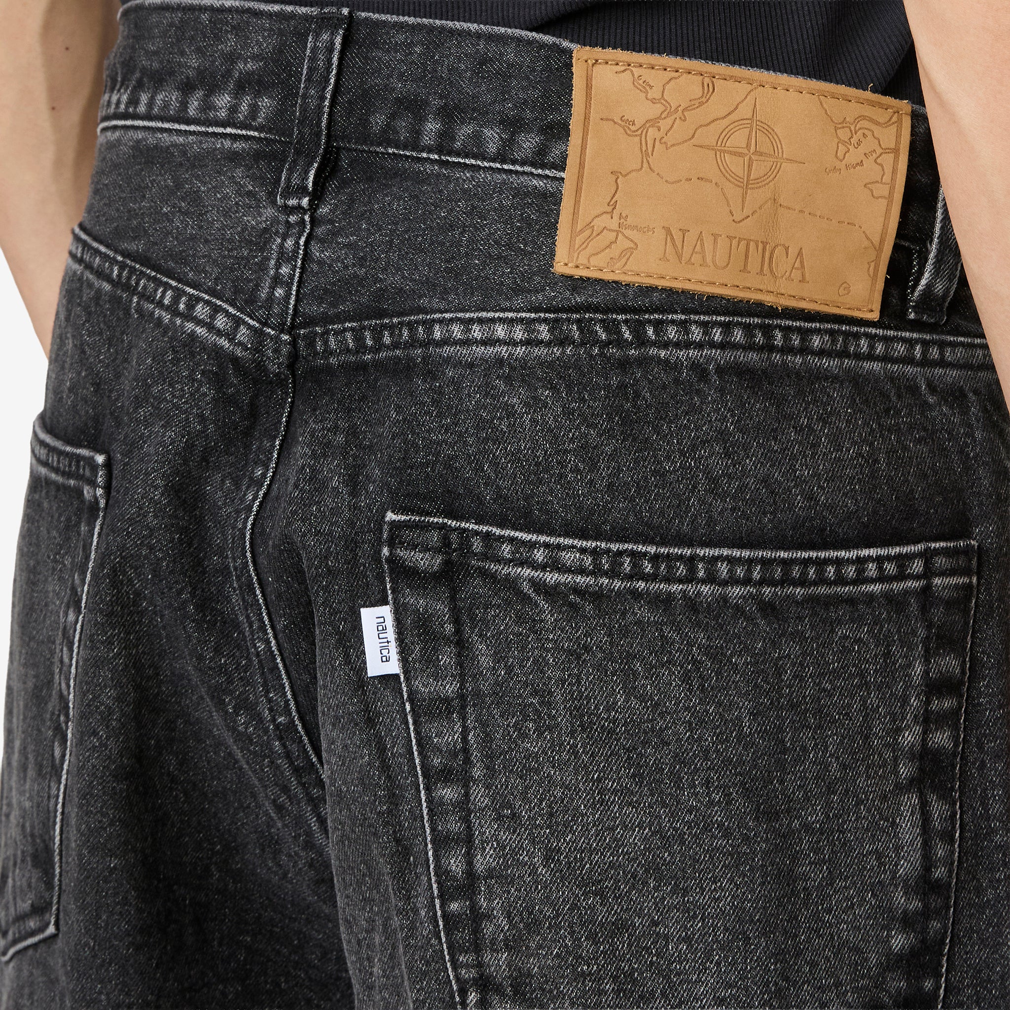 Vintage Washed Baggy Denim Pants Black - Image 3