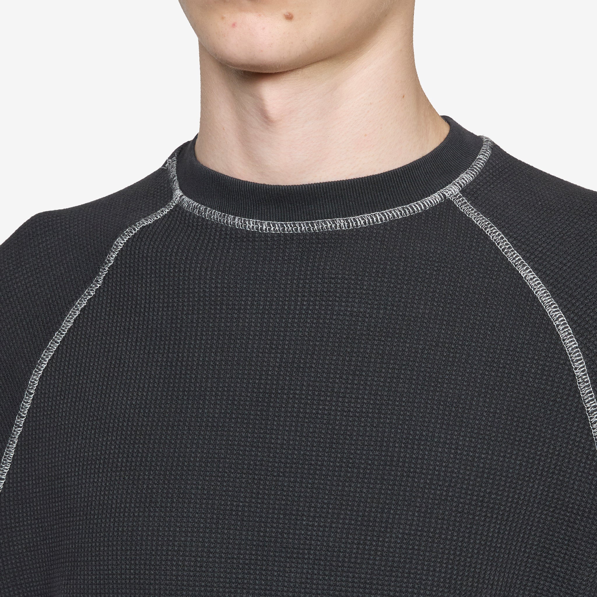 Waffle Longsleeve Top Washed Black - Image 3