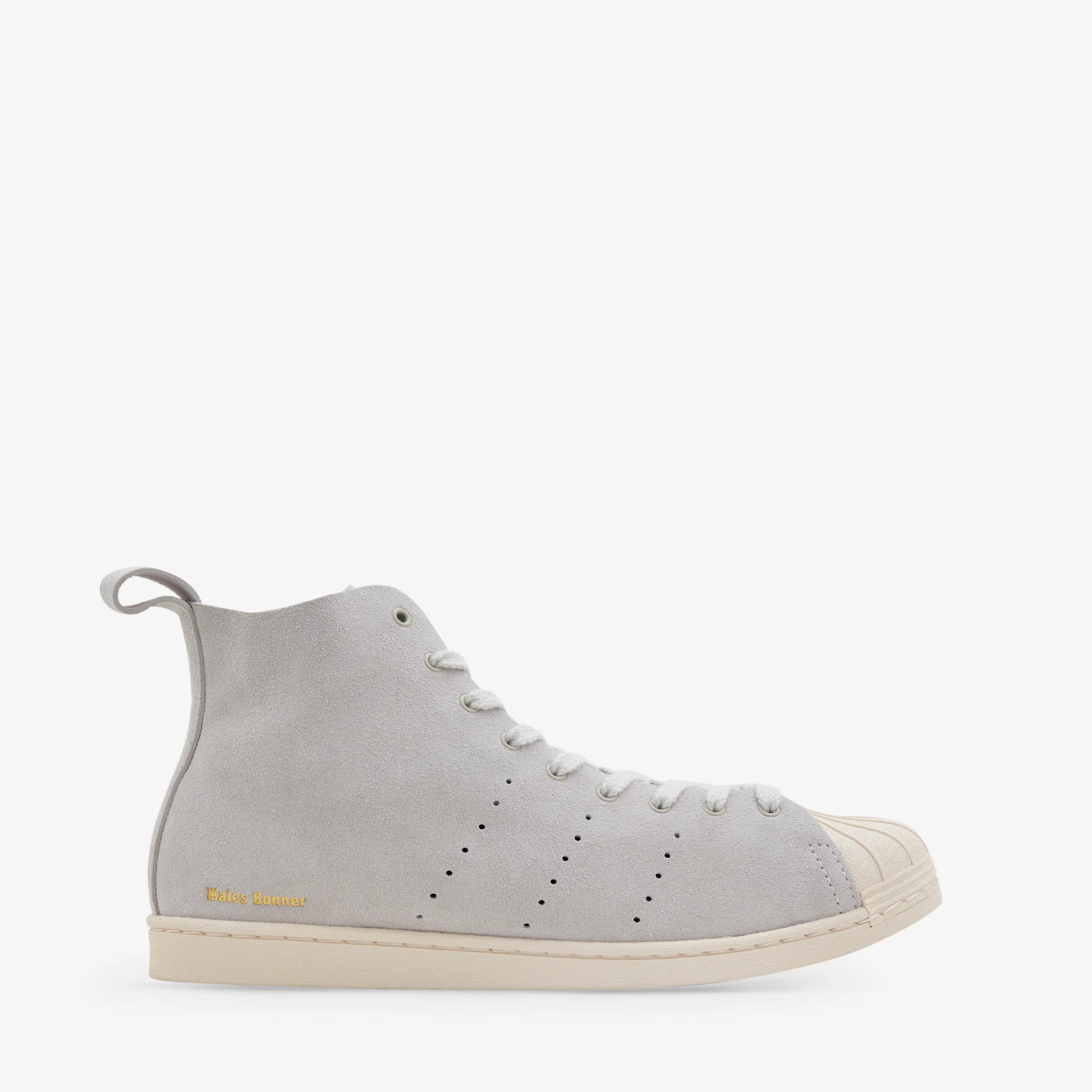 Wales Bonner x Superstar Hi Mist Stone | Wonder White | Gold Metallic - Image 2