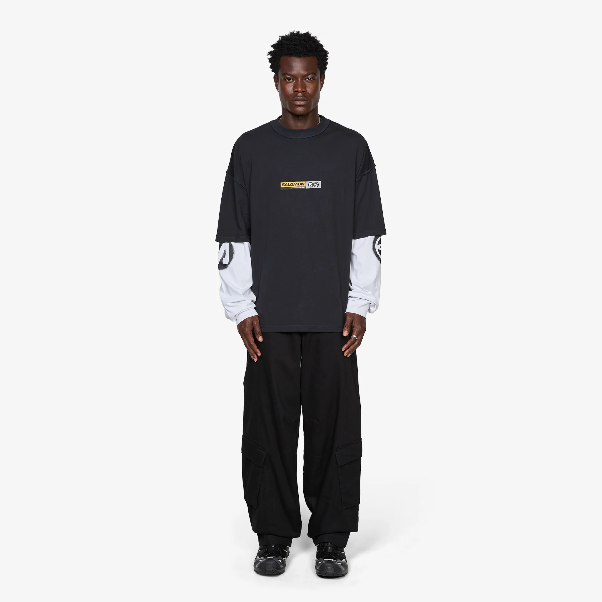 Washed Cargo Pants Black - Image 6