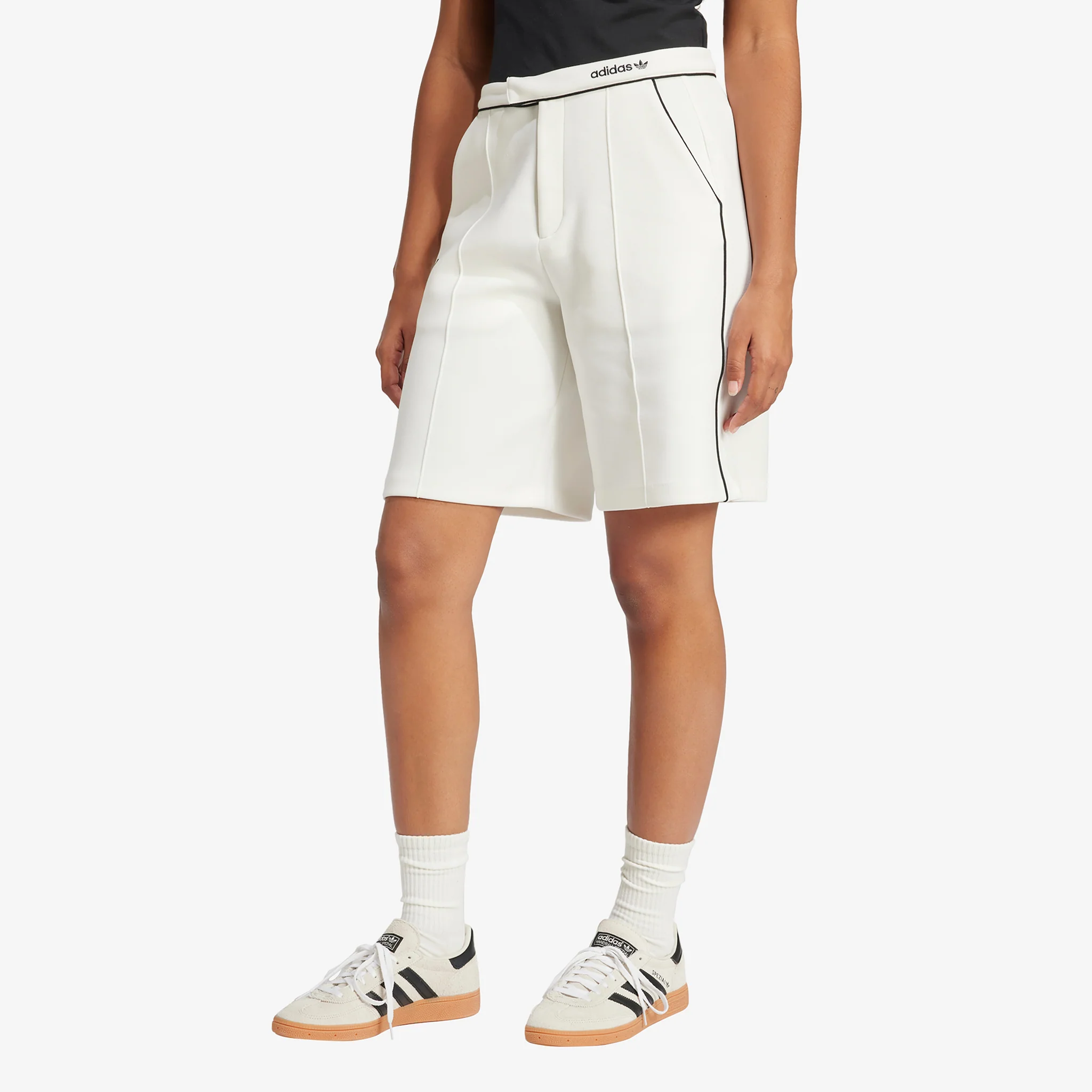 Women's Premium Tailored Bermuda Shorts Off White - Image 3