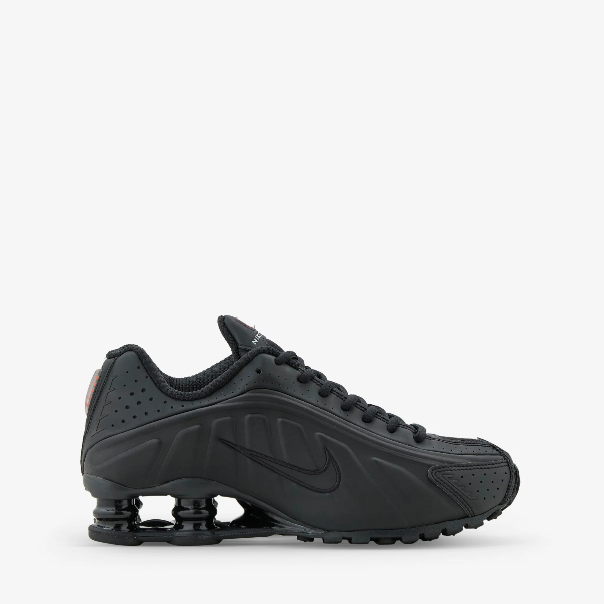 Women's Shox R4 Black | Black | Black | Max Orange - Image 2