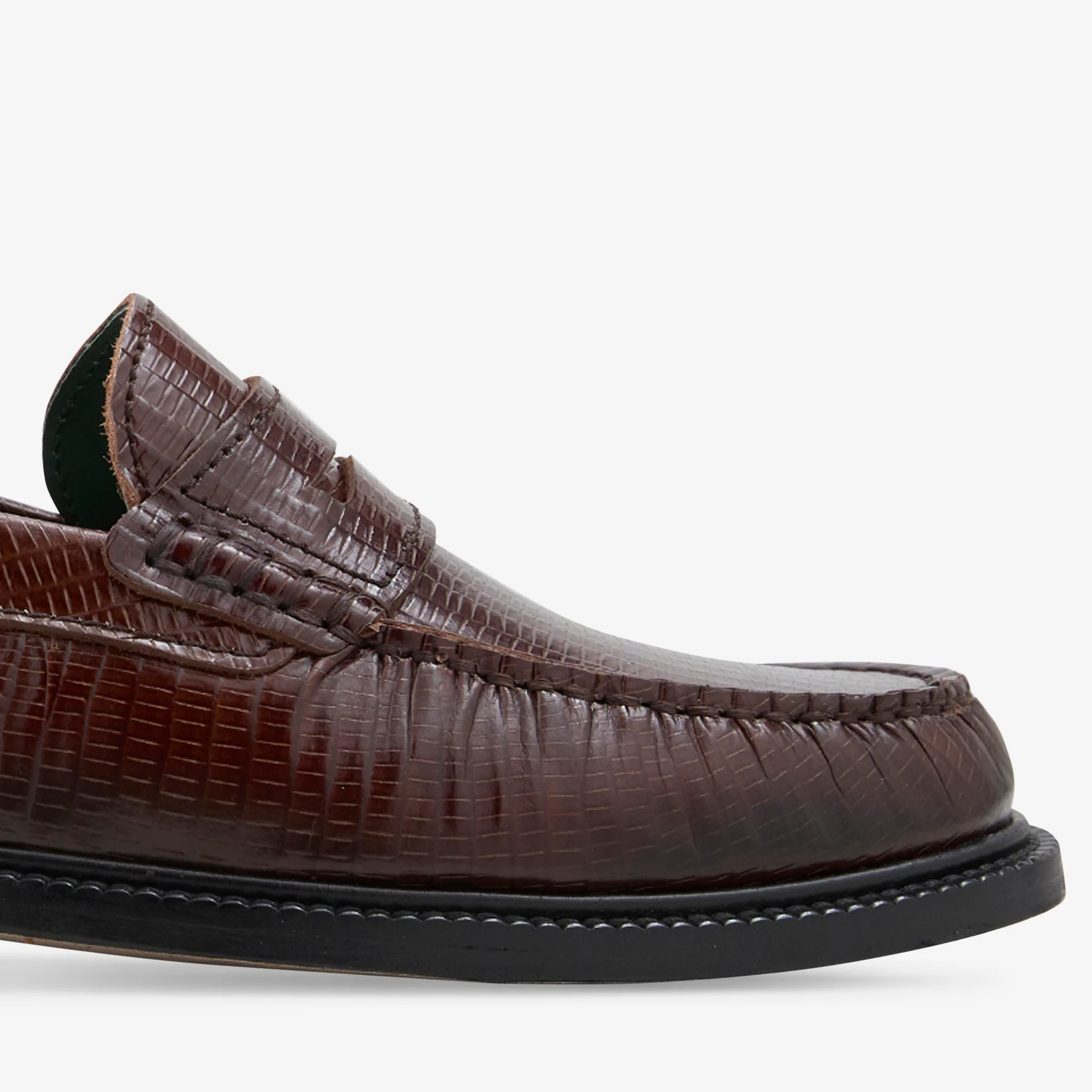 Yardee Moccasin Loafer Brown Lizard Pattern - Image 5