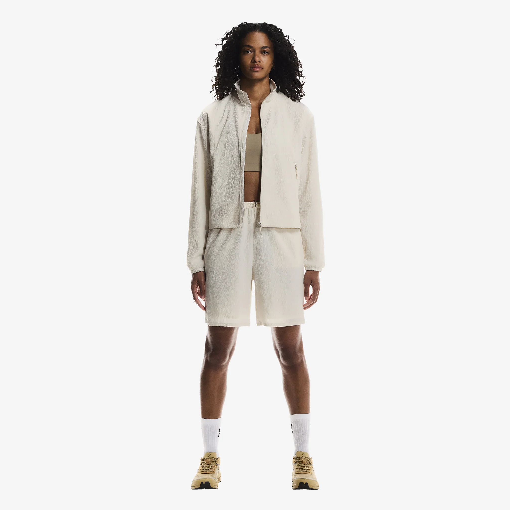 Women's Track Shorts Cream - Image 4