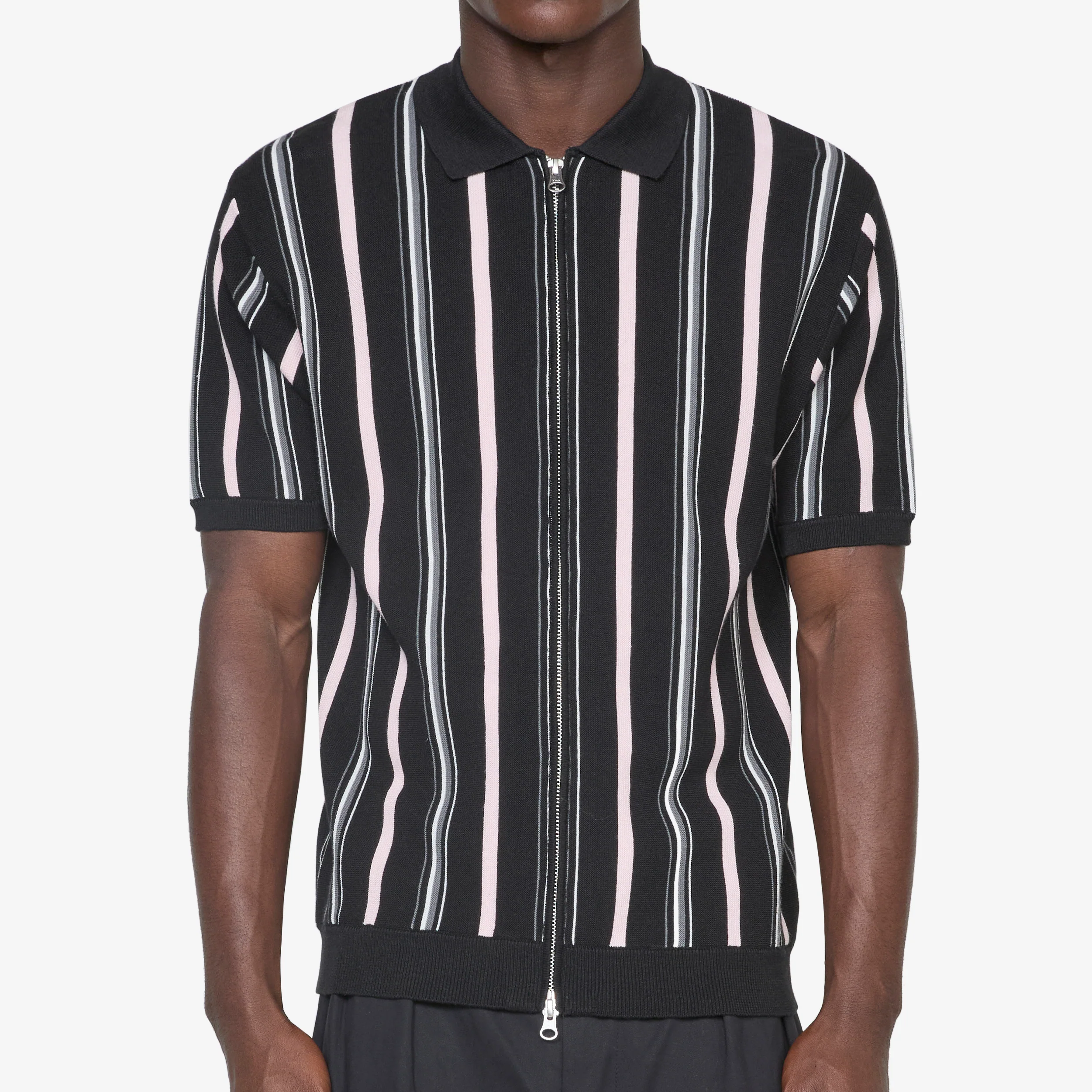 Zip Knit Stripe Black - Image 4